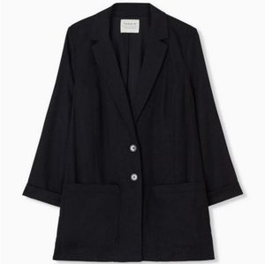Linen Relaxed Fit Blazer Torrid 2X Black NWT